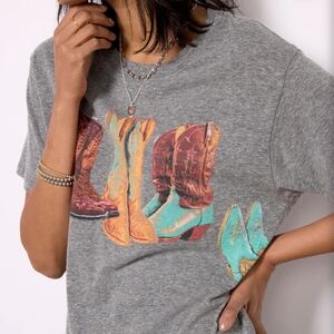 Daydreamer Kick Off Your Boots Grey Oversized Tee - Womens Large